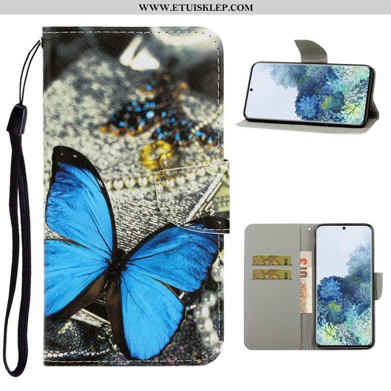 Etui Folio do Samsung Galaxy S21 5G z Łańcuch Motyle Wariacje Paska